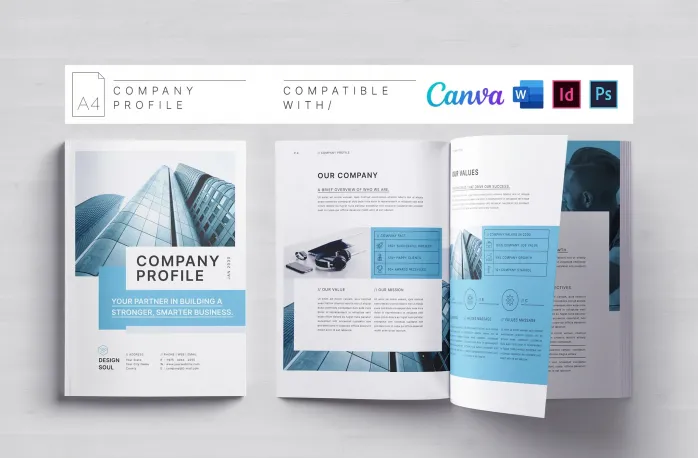 公司资料模板 |Canva |医生 |ID|PSD InDesign模板