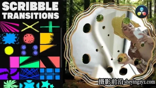 达芬奇模板-手绘涂卡通鸦过渡转场模板 VH-37606474