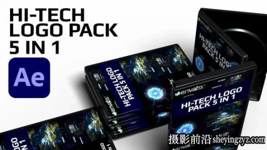 AE模板-HUD高科技Logo动画 Hi Tech Logo Pack – 5 In 1