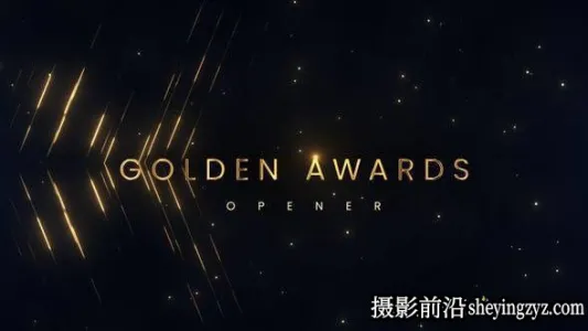 AE模板-金色线条背景文字颁奖片头- Golden Awards Opener