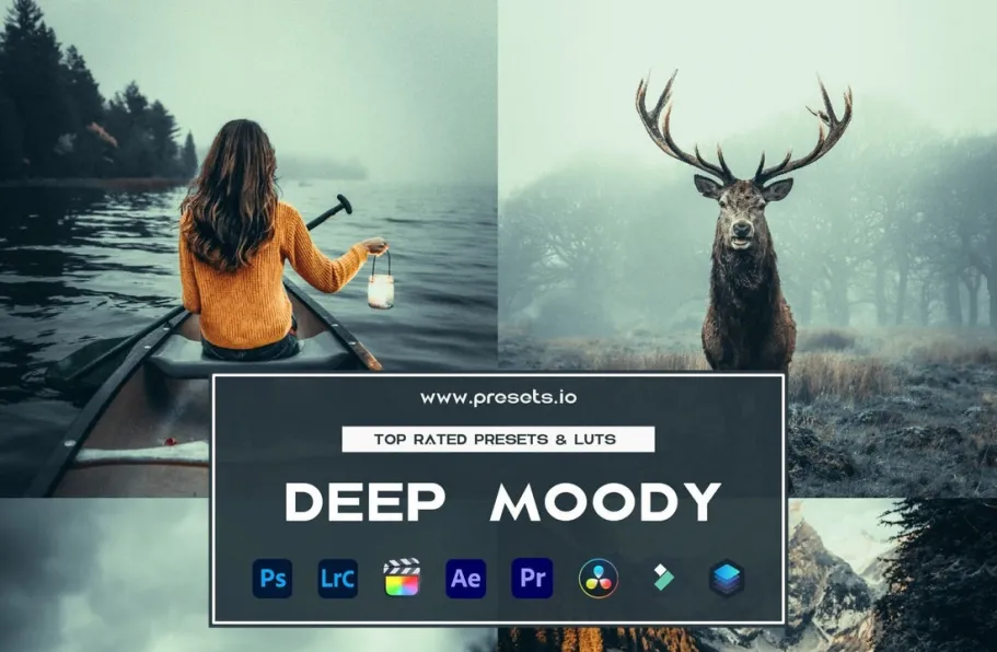 情绪电影风光LR预设LUT预设presets.io-Deep Moody Lightroom Preset