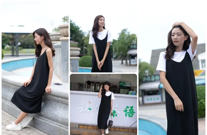 街拍长裙美女人像摄影RAW原图素材22张