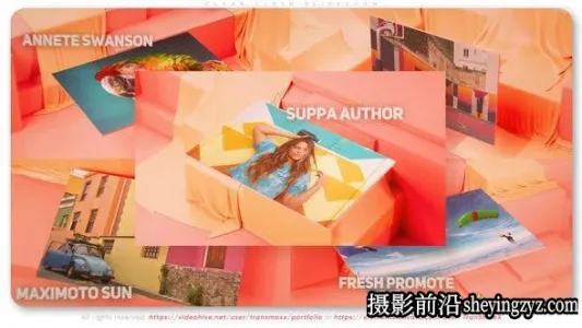 AE模版-三维场景图片展示片头模板- Clean Cloth Slideshow