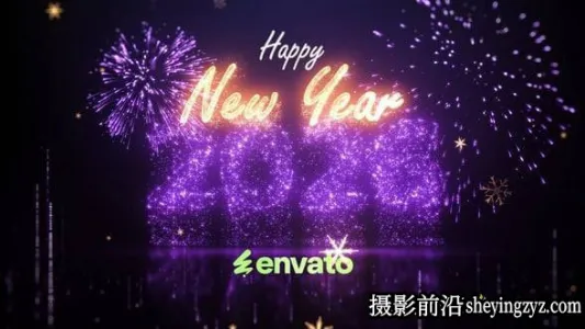 AE片头模板-2026烟花粒子新年模板 2026 New Year Celebration Opener