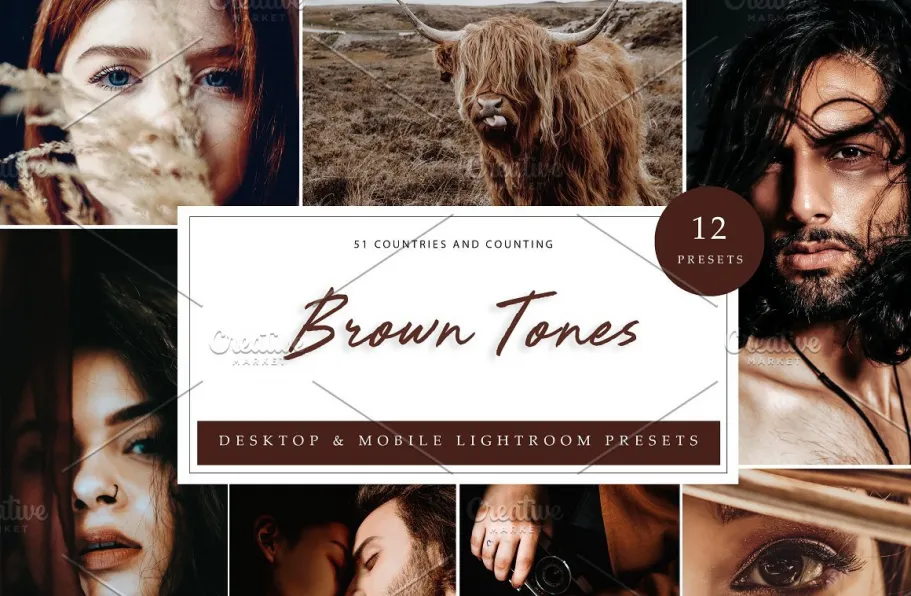 棕色调胶片感人像LR预设手机LR预设Lightroom Preset-Brown Tones