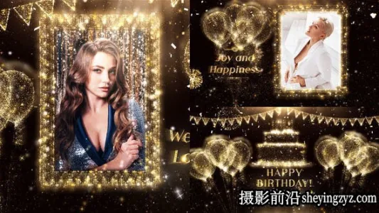 AE模板-烟花气球生日包装庆祝片头模板 Happy Birthday