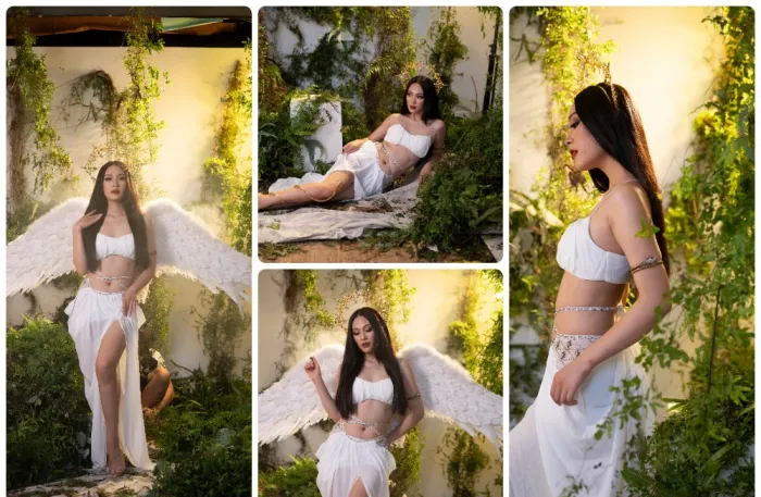 性感美女天使翅膀写真后期修图练习RAW原图素材11张