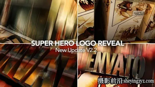 AE模版-卡通漫画英雄电影片头模板 Hero Logo Reveal Title V2