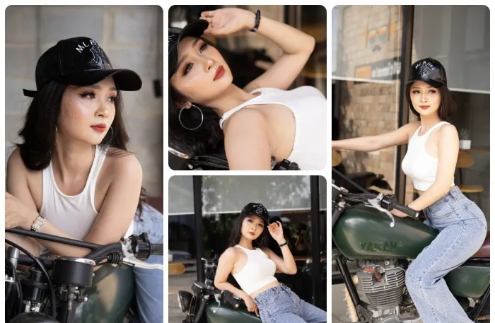 靓酷机车女孩人像摄影未修RAW原片练习素材11张