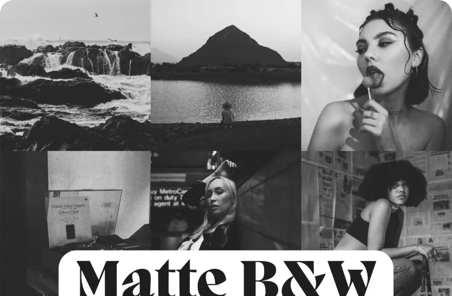 褪色黑白胶片LR预设及ACR预设 LouMarks Matte B&W Lr Presets