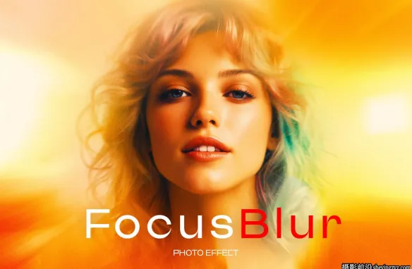 柔焦点模糊照片效果模板 Focus Blur Photo Effect