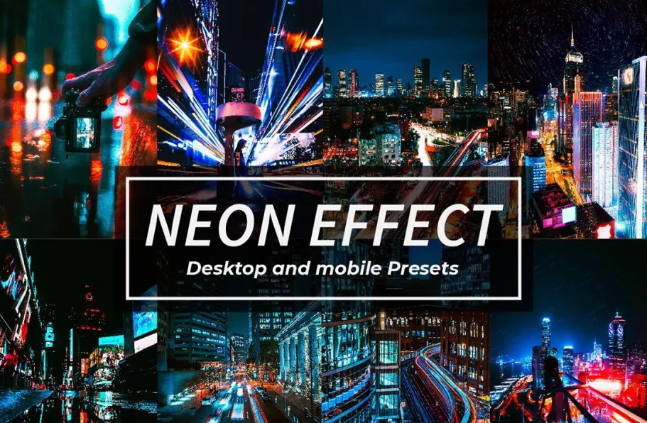城市夜景霓虹灯Lr预设及手机版lr预设 Night Neon Effect Lightroom