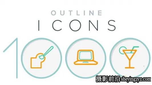 AE模板-1000组简洁线条图标ICON动画模板 1000 Outline Icons