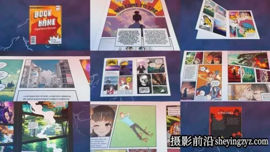 AE模版-漫画书杂志翻页动画模板- Comic Magazine
