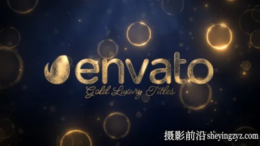 AE模板气泡背景颁奖包装文字片头模板- Gold Luxury Titles