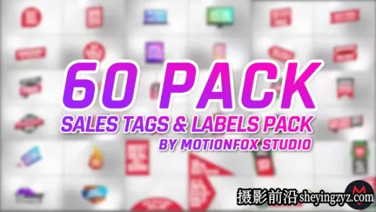 AE标题模板-60组促销打折标签文字标题模板 Sale Tags and Labels Pack