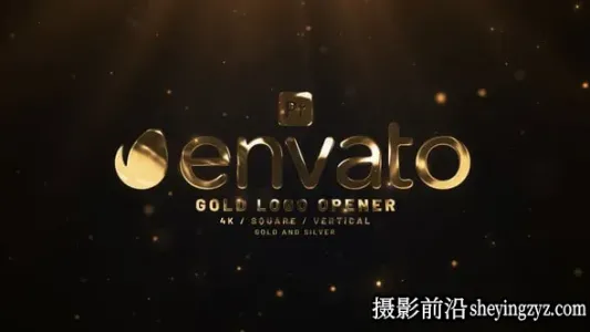 PR模板-金色标志LOGO开场片头动画模板 VH-53436878