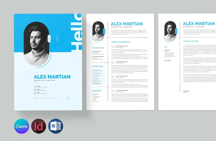 简历排版布局模板 - InDesign,Canva,Word格式