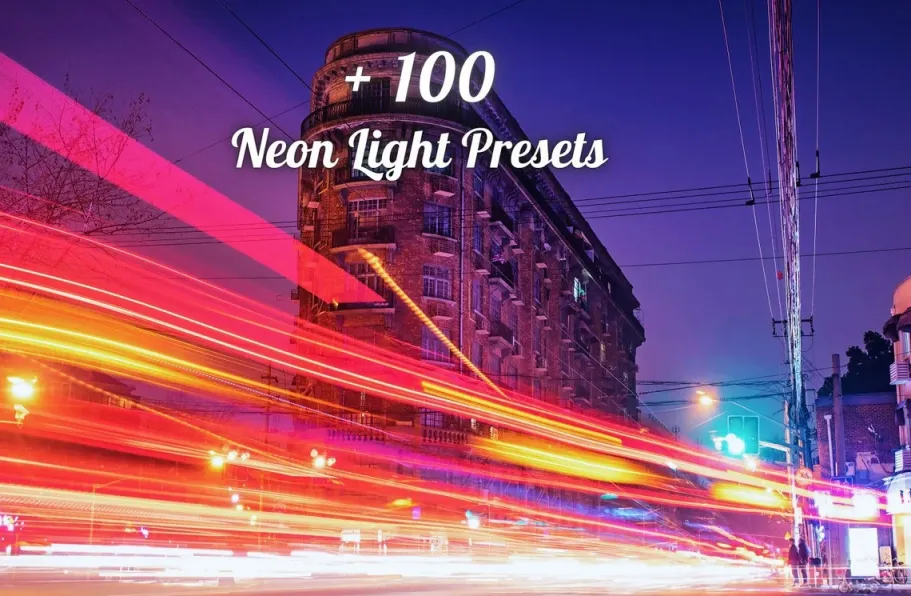 100种城市夜景霓虹灯后期调色Lightroom预设手机LR预设
