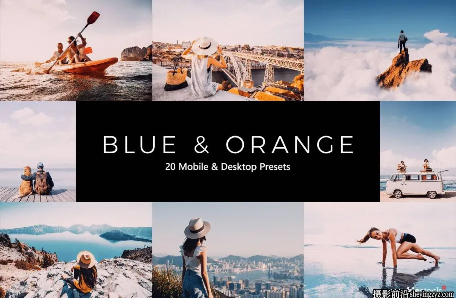 橙蓝色复古胶片LR预设LUT预设 Blue Orange Lightroom Presets LUTs