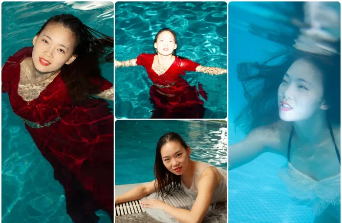 泳池水下美女人像摄影未修RAW原图素材20张