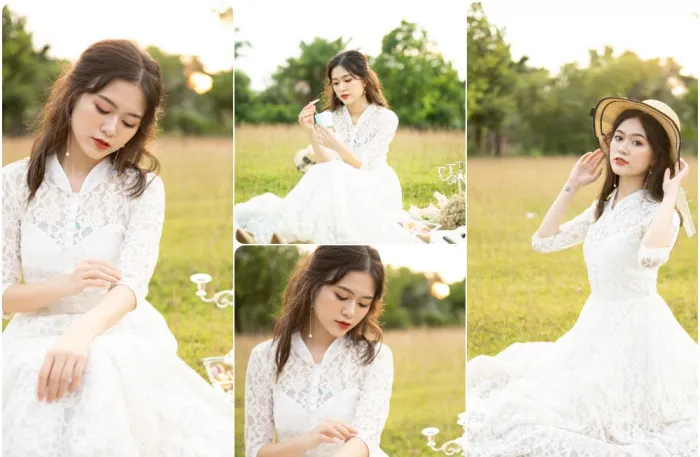 户外美女写真人像摄影修图练习RAW原图素材19张