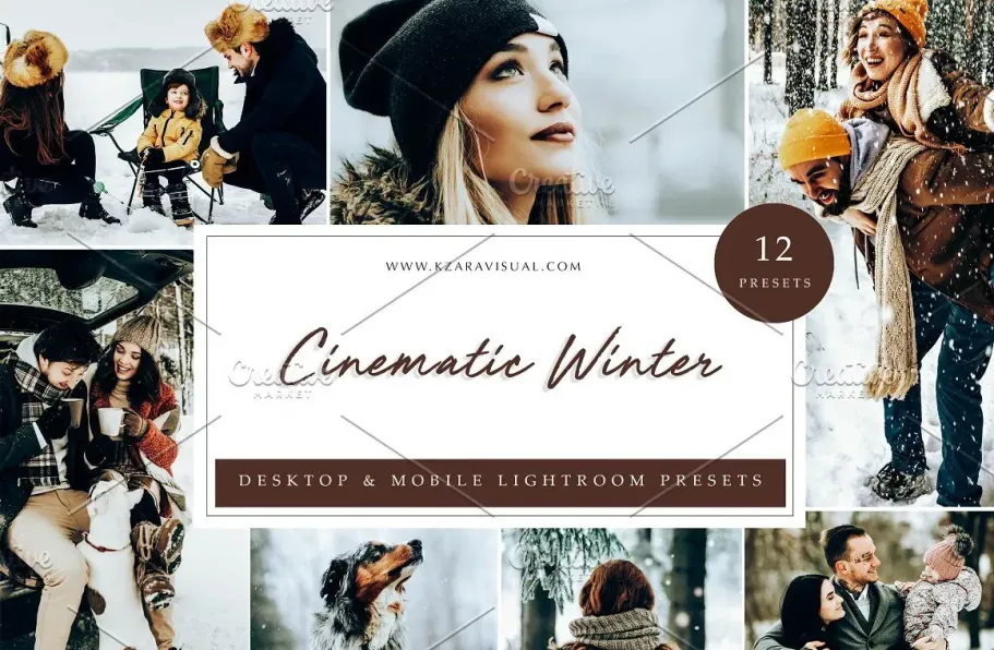 免费LR预设电影情绪人像调色LR预设 Cinematic Winter Presets