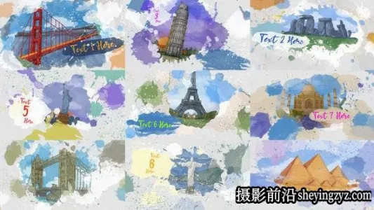 AE模板-水彩遮罩幻灯片开场模版 Colorful Watercolor Ink Opener