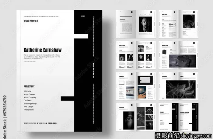 设计作品集杂志排版InDesign模板