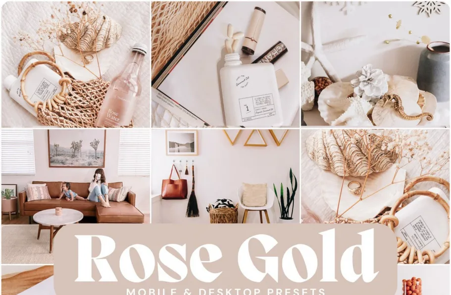 玫瑰金免费调色Lightroom预设LouMarks Rose Gold Lightroom Presets