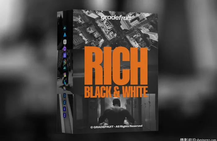 GradeFruit - 14种经典浓郁黑白胶片LUT预设 Rich Black and White