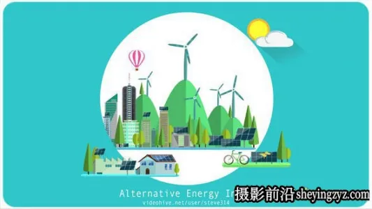 AE模版-扁平化卡通介绍MG动画模板- Alternative Energy Intro