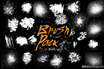 粉尘泼溅画笔-PS+AI的22支泼溅飞溅笔刷