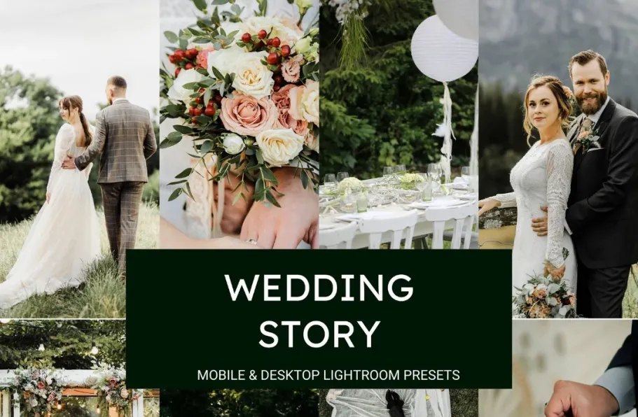 轻盈明亮电影婚礼LR预设 Light & Airy Wedding Lightroom Presets