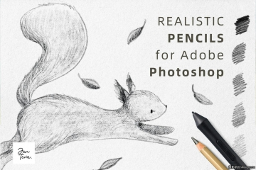 8支逼真铅笔绘画 Photoshop笔刷