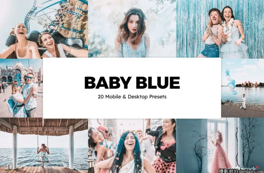 奇幻电影蓝调LR预设/LUT预设 Baby Blue Lightroom Presets LUT