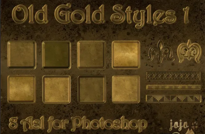Photoshop黄金文本样式包 Golden Styles