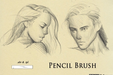 铅笔素描风格绘画笔触PS笔刷素材