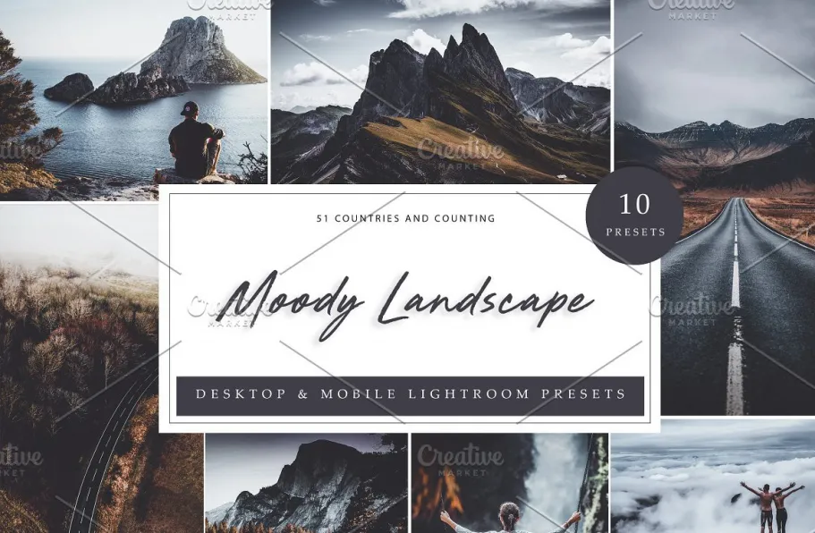 黑暗情绪风景LR预设手机LR预设 Moody Landscape Lightroom Presets