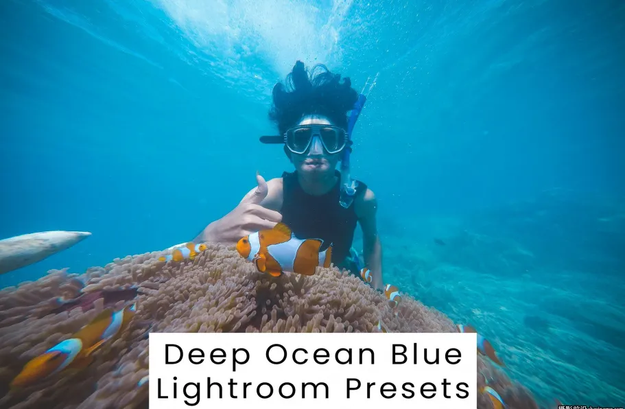 水下摄影蓝调lr预设ACR调色滤镜 Deep Ocean Blue Lightroom Presets