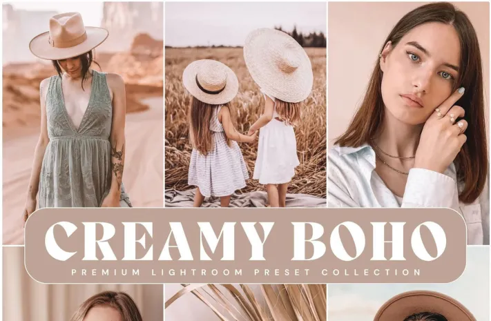 10种波西米亚奶油人像lr预设 LOUMARKS Creamy Boho Presets