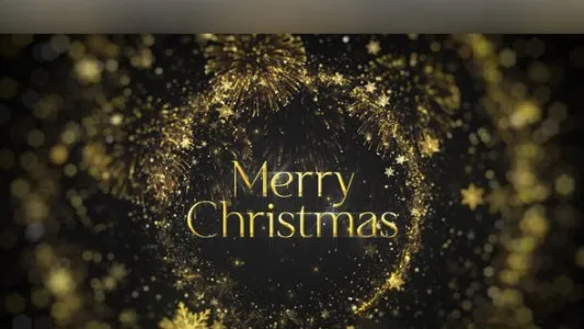 AE片头模板-金色粒子文字圣诞节片头模板- Golden Christmas Intro