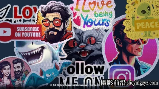 AE模板-全息贴纸制作工具包 Holographic Sticker Maker