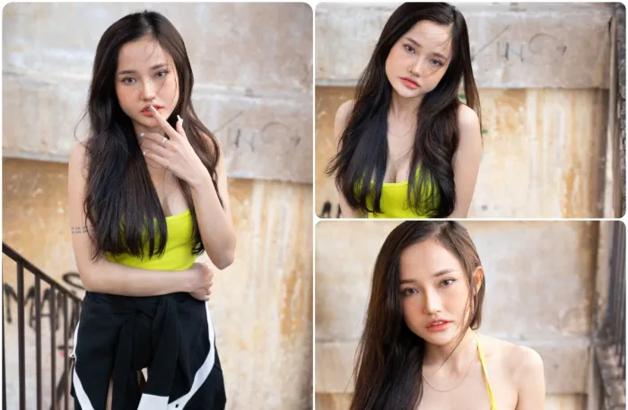 性感美女楼梯写真人像未修RAW原图练习素材12张