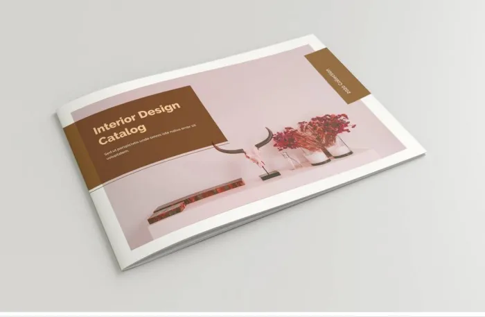 带有棕色装饰的产品目录布局InDesign模板