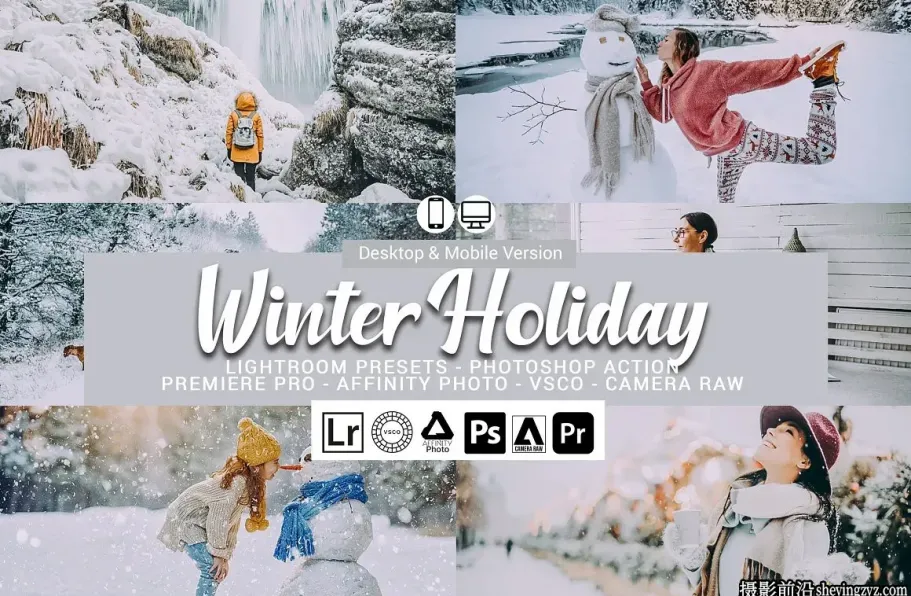 唯美冬季人像调色LR预设手机滤镜LUT预设 Winter Holiday Presets
