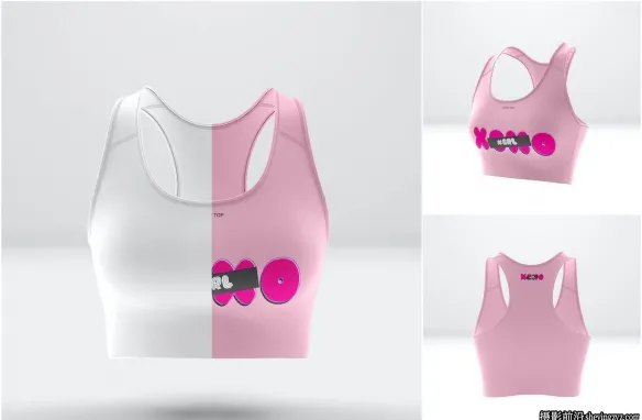 女性短款上衣运动服样机,运动服样机