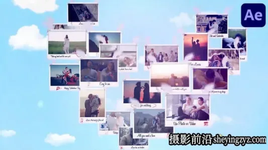 AE模板-情人节视频相册片头模版 Slideshow Valentines Day