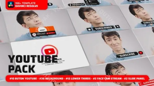 达芬奇模板-社交媒体YouTube资料展示模板 VH-58105857