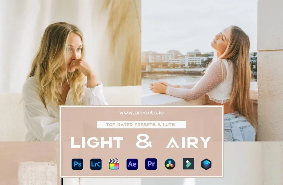 明亮通透人像Lightroom预设手机预设Presets.io-Light & Airy Preset
